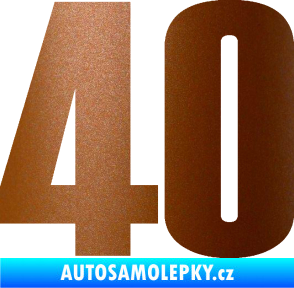 Samolepka Startovní číslo 40 typ 2     měděná metalíza