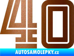 Samolepka Startovní číslo 40 typ 7 měděná metalíza