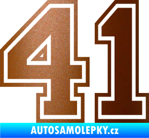 Samolepka Startovní číslo 41 typ 4 měděná metalíza