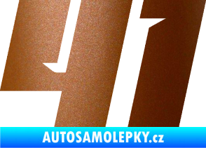 Samolepka Startovní číslo 41 typ 6 měděná metalíza
