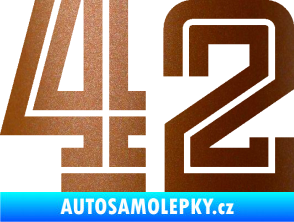 Samolepka Startovní číslo 42 typ 7 měděná metalíza