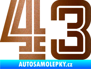 Samolepka Startovní číslo 43 typ 7 měděná metalíza