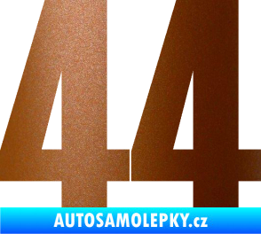 Samolepka Startovní číslo 44 typ 2     měděná metalíza