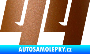 Samolepka Startovní číslo 44 typ 6 měděná metalíza