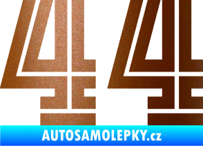 Samolepka Startovní číslo 44 typ 7 měděná metalíza