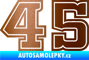 Samolepka Startovní číslo 45 typ 5 měděná metalíza