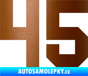 Samolepka Startovní číslo 45 měděná metalíza