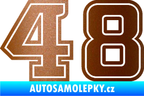 Samolepka Startovní číslo 48 typ 5 měděná metalíza