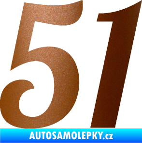 Samolepka Startovní číslo 51 typ 3 měděná metalíza