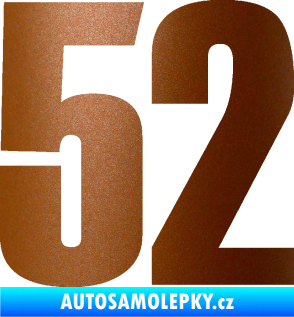 Samolepka Startovní číslo 52 typ 2  měděná metalíza