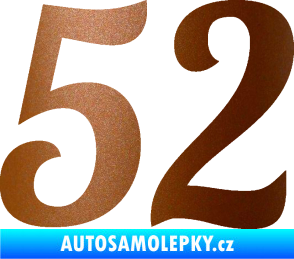 Samolepka Startovní číslo 52 typ 3 měděná metalíza