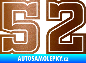 Samolepka Startovní číslo 52 typ 5 měděná metalíza