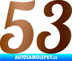 Samolepka Startovní číslo 53 typ 3 měděná metalíza