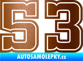 Samolepka Startovní číslo 53 typ 5 měděná metalíza