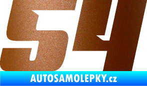 Samolepka Startovní číslo 54 typ 6 měděná metalíza