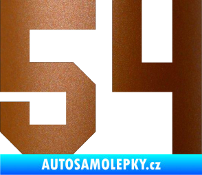 Samolepka Startovní číslo 54 měděná metalíza