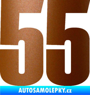 Samolepka Startovní číslo 55 typ 2   měděná metalíza