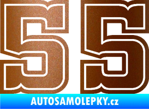 Samolepka Startovní číslo 55 typ 5 měděná metalíza