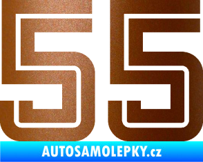 Samolepka Startovní číslo 55 typ 7 měděná metalíza