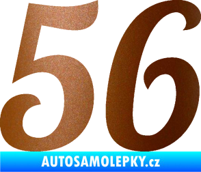 Samolepka Startovní číslo 56 typ 3 měděná metalíza