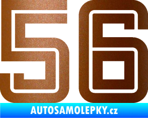 Samolepka Startovní číslo 56 typ 7 měděná metalíza