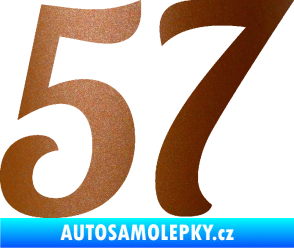 Samolepka Startovní číslo 57 typ 3 měděná metalíza