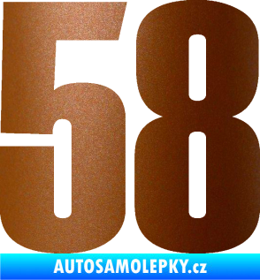 Samolepka Startovní číslo 58 typ 2    měděná metalíza