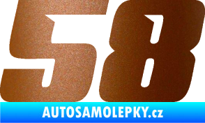 Samolepka Startovní číslo 58 typ 6 měděná metalíza
