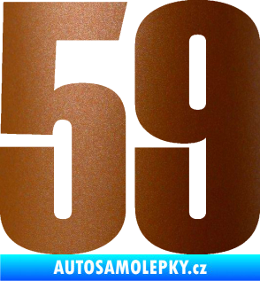 Samolepka Startovní číslo 59 typ 2    měděná metalíza