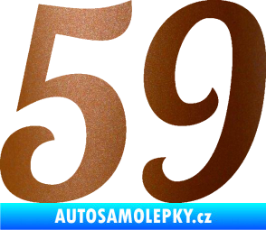 Samolepka Startovní číslo 59 typ 3 měděná metalíza