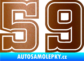 Samolepka Startovní číslo 59 typ 5 měděná metalíza