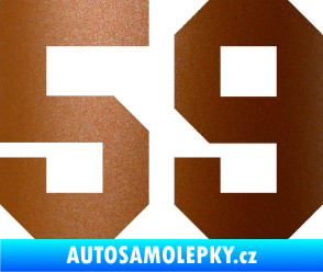 Samolepka Startovní číslo 59 měděná metalíza