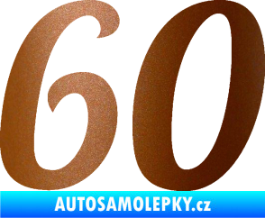 Samolepka Startovní číslo 60 typ 3 měděná metalíza