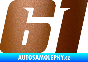Samolepka Startovní číslo 61 typ 6 měděná metalíza