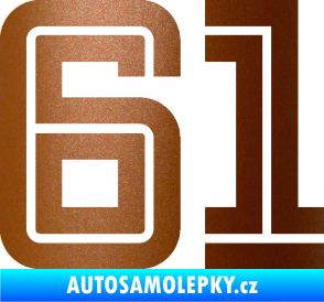 Samolepka Startovní číslo 61 typ 7 měděná metalíza