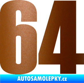 Samolepka Startovní číslo 64 typ 2    měděná metalíza