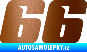 Samolepka Startovní číslo 66 typ 6 měděná metalíza