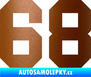 Samolepka Startovní číslo 68 měděná metalíza