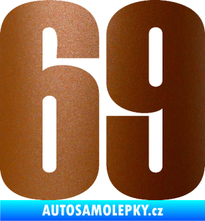Samolepka Startovní číslo 69 typ 2        měděná metalíza