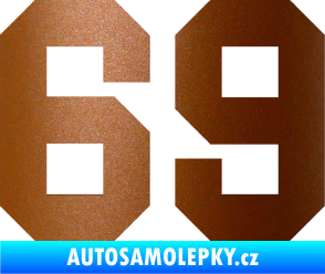 Samolepka Startovní číslo 69 měděná metalíza