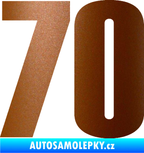 Samolepka Startovní číslo 70 typ 2         měděná metalíza