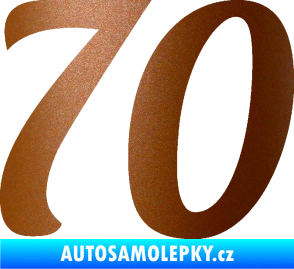 Samolepka Startovní číslo 70 typ 3  měděná metalíza