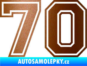Samolepka Startovní číslo 70 typ 4 měděná metalíza