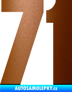 Samolepka Startovní číslo 71 typ 2  měděná metalíza
