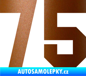 Samolepka Startovní číslo 75 měděná metalíza