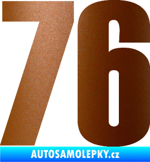Samolepka Startovní číslo 76 typ 2       měděná metalíza