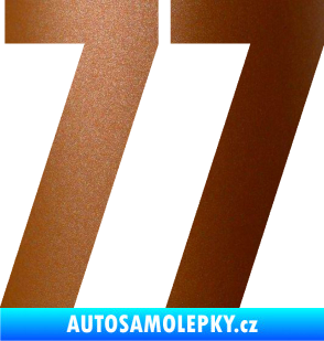 Samolepka Startovní číslo 77 typ 2        měděná metalíza