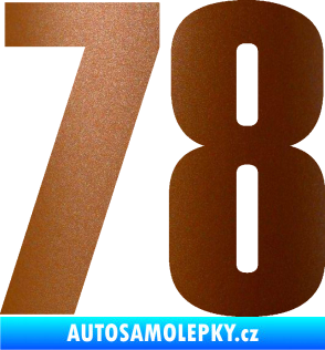 Samolepka Startovní číslo 78 typ 2         měděná metalíza