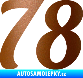 Samolepka Startovní číslo 78 typ 3   měděná metalíza