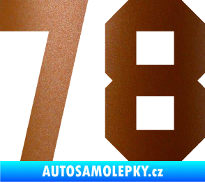 Samolepka Startovní číslo 78 měděná metalíza